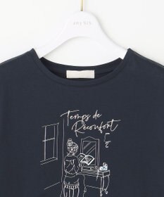 ANY SIS L 線画×刺繍ロゴ Tシャツ