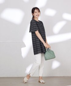 Tiaclasse L 【洗える】ランダムボーダーチュニック