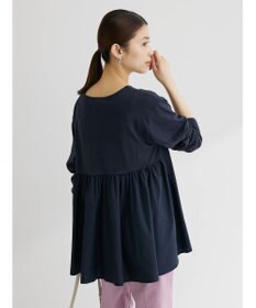 Green Parks バックギャザー布帛切替プルオーバー