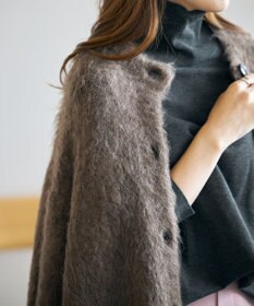 UNFILO 【洗える】アルパカシャギー カーディガン