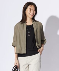 J.PRESS LADIES 【洗える】シアーリネン ブラウス