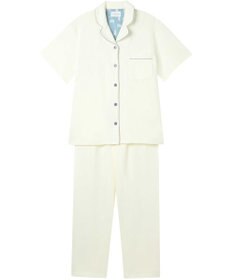 une nana cool 【綿混】ソフトコットンリブ 半袖開襟パジャマ MADE WITH LIBERTY FABRIC
