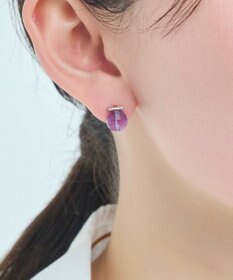Phoebe 【金属アレルギー対応】パワーストーンバーピアス　アメシスト/天然石
