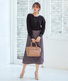 Tiaclasse L 【洗える】花柄レースマーメイドスカート