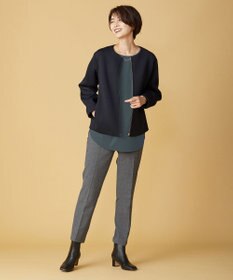 J.PRESS LADIES 【洗える】アルガンシルクチェック テーパード パンツ