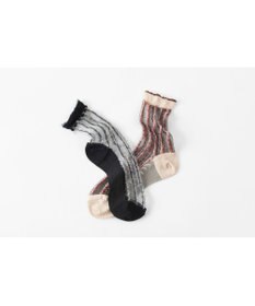 TRICOTE シースルーストライプラメソックス