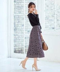 Tiaclasse L 【洗える】花柄レースマーメイドスカート