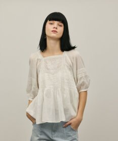 GRACE CONTINENTAL レースコンビピンタックブラウス