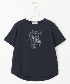 ANY SIS L 線画×刺繍ロゴ Tシャツ