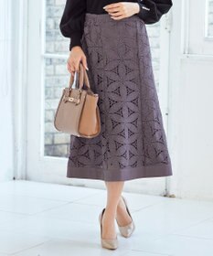 Tiaclasse L 【洗える】花柄レースマーメイドスカート