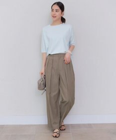 自由区 L 【接触冷感・UVカット・WEB限定カラーあり】クレープストレッチプルオーバー ニット