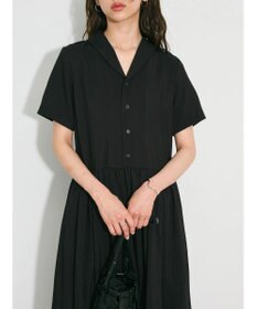 Green Parks ローウエスト切替開襟シャツワンピース