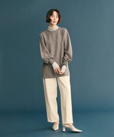 #Newans 【洗濯機可】シャーリングカフスパウダリーブラウス