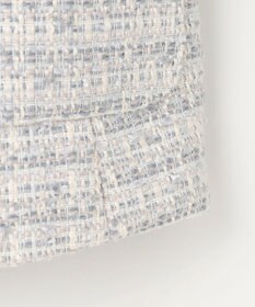 ANY SIS L ツイードノーカラーミドル ジャケット