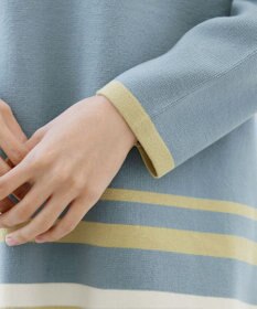 Tiaclasse L 【洗える】カラー配色ニットチュニック
