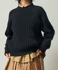 muuc 〈上質なカシミヤウール〉立体ケーブル編みプルオーバー〈しっとり柔らかい〉〈日本製〉〈オンオフ使えるきちんと感〉