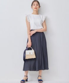 組曲 【WEB限定】ギャザーライトデシン タックスカート