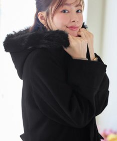 Tiaclasse 2WAYフード付きフェイクウールコート