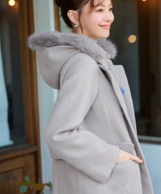 Tiaclasse 2WAYフード付きフェイクウールコート