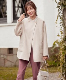 ANY SIS トリミングウールリバー コート