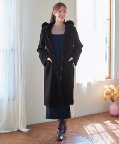 Tiaclasse 2WAYフード付きフェイクウールコート