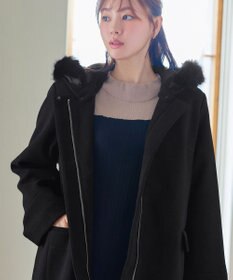 Tiaclasse 2WAYフード付きフェイクウールコート