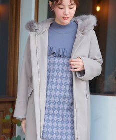 Tiaclasse 2WAYフード付きフェイクウールコート