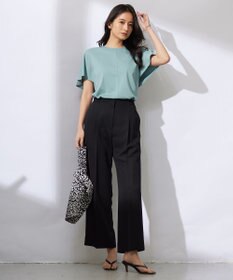 ICB 【接触冷感・UVケア・洗える】 ハイツイストスムース ケープデザインカットソー