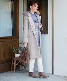 Tiaclasse 2WAYフード付きフェイクウールコート