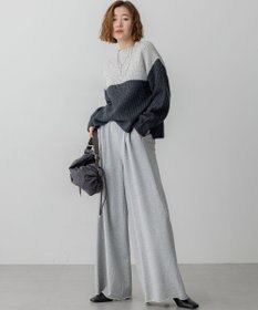 23区 S 【洗える】ウールカシミヤ カラーブロック バルキー ニット