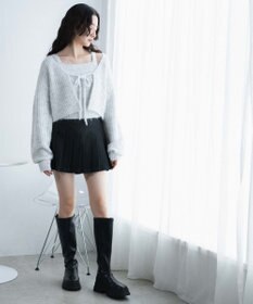 WEGO アンサンブルニットリボンカーデ