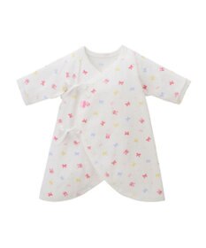 MIKI HOUSE HOT BISCUITS 【50-60cm】 フライス素材の総柄コンビ肌着