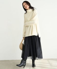 UNFILO あぜ編みオフタートルニット