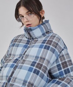 WEGO 【ユニセックス着用ITEM/MLサイズ展開】チェックパファーブルゾン