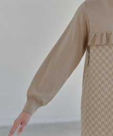 Tiaclasse L 【洗える】ジャカードフリルチュニック