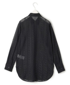 ICB 【洗える】 ストライプラッセルレース シャツ