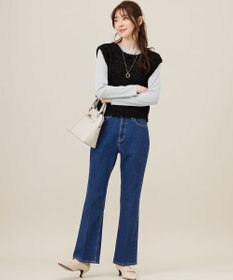 ANY SIS L 【前後着用可】リボンヤーン ベスト