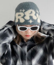 WEGO シャギーキラキラロゴニットキャップ