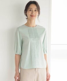 J.PRESS LADIES 【洗える】ラミーポプリン クルーネック ブラウス