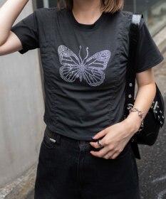 WEGO バタフライドロストラインストーンT