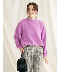 CRAFT STANDARD BOUTIQUE 洗えるモールニット配色プルオーバー