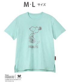 WACOAL PEANUTS トップス 4分袖 Tシャツ 綿100%(本体) スヌーピー レディース FTT168 /ワコール