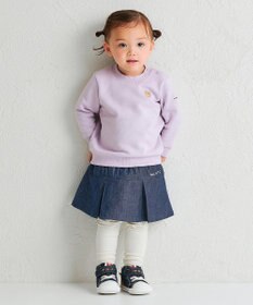 MIKI HOUSE HOT BISCUITS 【70-120cm】【Everyday Series】ワンポイント くすみカラー裏毛パイルトレーナー