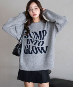 WEGO 【2025年秋冬新作】フラッフィーグラフィックニットBIGプルオーバー