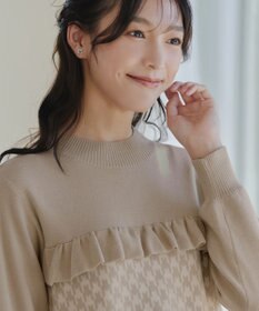 Tiaclasse L 【洗える】ジャカードフリルチュニック