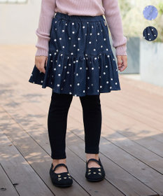 ANY KIDS ネコ×ドット刺繍 スキャッツ ネイビー