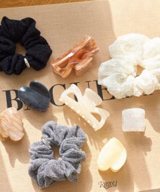 Phoebe マーブルハートバンスクリップ　ブラウン