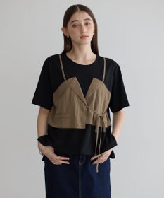 YECCA VECCA ビスチェレイヤード風デザインTee