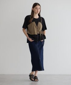 YECCA VECCA ビスチェレイヤード風デザインTee