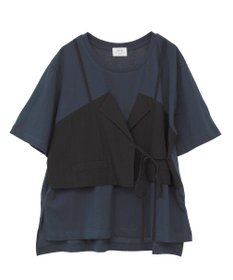 YECCA VECCA ビスチェレイヤード風デザインTee